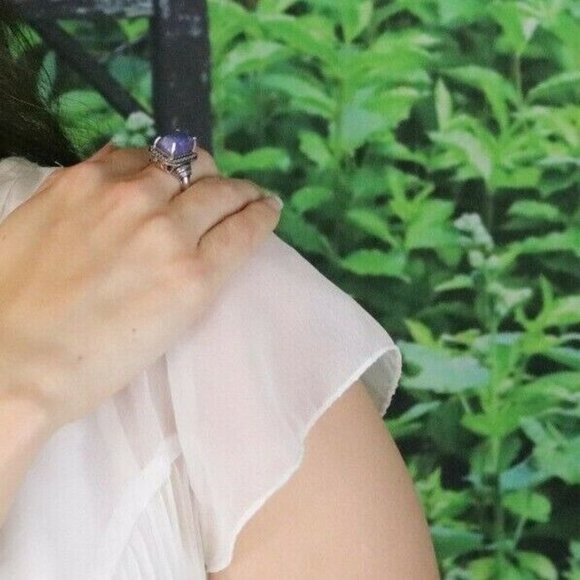 Sterling Silver Raw Amethyst Ring size 7 1/4 - Picture 4 of 9